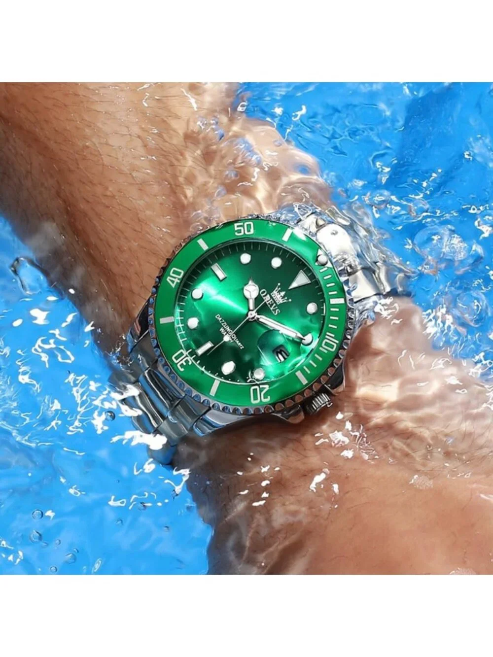 Luxury Men's Waterproof Quartz Watch - Big Stainless Steel Analog Timepiece